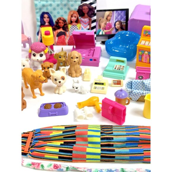 Barbie Doll Accessories Kitchen Food Brushes Shoes Purses Pets - Approx 125 pcs - Picture 4 of 6
